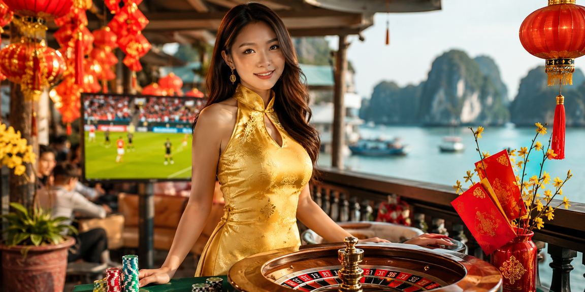 Người chơi tham gia roulette tại Hà Nội với trang phục áo dài truyền thống