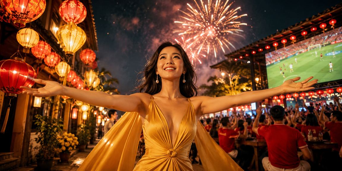 Khung cảnh đêm hội đèn lồng Hội An gợi lên không khí giải trí sôi động của nền tảng 7510